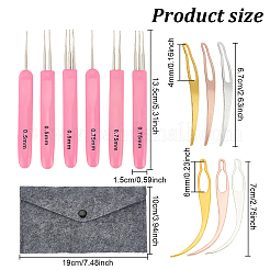 12 Styles Zinc Alloy & Stainless Steel Dreadlock Crochet Hooks&nbsp;AJEW-GO0001-59