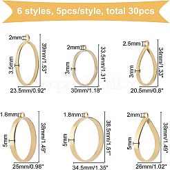 30Pcs 6 Styles Alloy Open Back Bezel Pendants&nbsp;FIND-OC0001-13