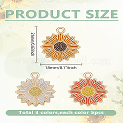 15Pcs 3 Colors Alloy Enamel Pendants&nbsp;FIND-LP0002-29