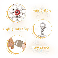 Woven Net/Web with Feather Tibetan Style Alloy Pendant Decorations&nbsp;HJEW-KS0001-03