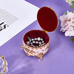 Alloy Pink Enamel Trinket Storage Decorative Boxes&nbsp;CON-WH20001-20A