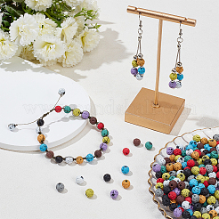 10 Strands 10 Colors Synthetic & Natural Lava Rock Beads Strands&nbsp;G-OC0005-04