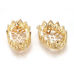 Brass Pendant Cabochon Open Back Settings&nbsp;KK-R058-146G
