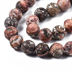 Natural Leopard Skin Jasper Round Beads Strands&nbsp;G-S182-12mm