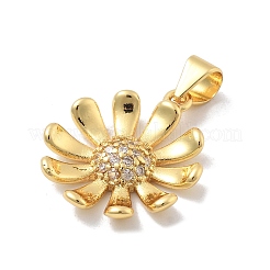 Brass Micro Pave Cubic Zirconia Pendants&nbsp;KK-M305-08G