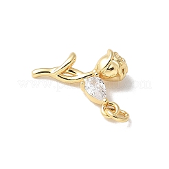 Brass Micro Pave Clear Cubic Zirconia Pendants&nbsp;KK-Q031-02G