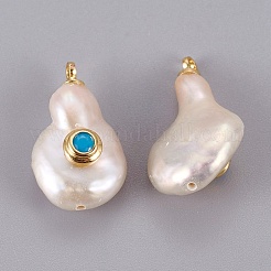 Natural Cultured Freshwater Pearl Pendants&nbsp;PEAR-F008-31G-04