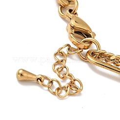 Clear Cubic Zirconia and Round Ball Charm Multi-strand Bracelet&nbsp;BJEW-G639-14G