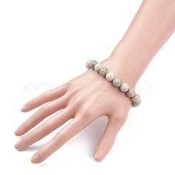 10mm Round Natural Maifanite/Maifan Stone Beads Stretch Bracelet&nbsp;BJEW-JB07088-01