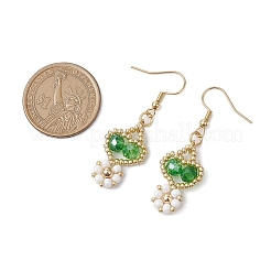 Handmade Glass Seed Beads Dangle Earrings&nbsp;EJEW-MZ00244-01