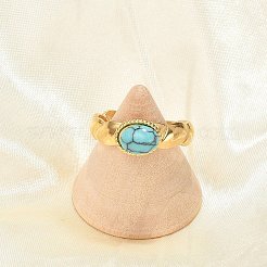Natural Turquoise Finger Rings&nbsp;LS-RJEW-Q006-01G-G