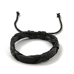 Adjustable PU Leather & Waxed Braided Cord Bracelets&nbsp;BJEW-F468-15