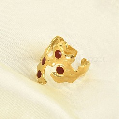Irregular 304 Stainless Steel Enamel Wide Open Cuff Rings for Women&nbsp;LS-RJEW-G338-12G-01