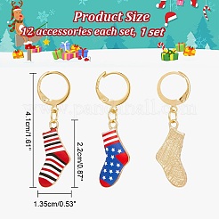 Alloy Enamel Socks Charm Locking Stitch Markers&nbsp;HJEW-PH01673