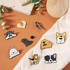 9Pcs 9 Styles Enamel Pins&nbsp;JEWB-TA0001-32