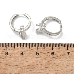 Brass Micro Pave Clear Cubic Zirconia Earring Findings&nbsp;KK-D226-04P