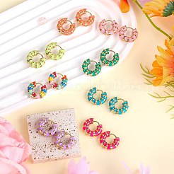 Enamel Striped Thick Hoop Earrings&nbsp;JE1110B