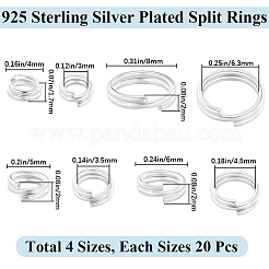 80Pcs 4 Styles Brass Split Rings&nbsp;KK-BBC0014-05