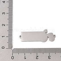 304 Stainless Steel Light Sky Blue Enamel Vehicle Connector Charms&nbsp;STAS-P377-13P-B