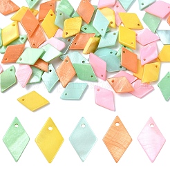 30Pcs Spray Painted Natural Freshwater Shell Pendants&nbsp;BSHE-YW0001-17A