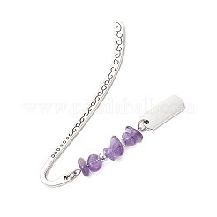 8Pcs 8 Styles Natural & Synthetic Gemstone Chip & Rectangle with Inspirational Word Bookmarks&nbsp;AJEW-JK00344