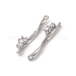 Brass Micro Pave Cubic Zirconia Pendants&nbsp;KK-Z112-03P