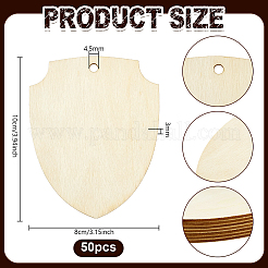 Shield Shape Unfinished Wood Board&nbsp;WOOD-WH0062-57