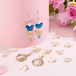 32Pcs 4 Styles Brass Pave Clear Cubic Zirconia Earring Hooks&nbsp;KK-BBC0025-69