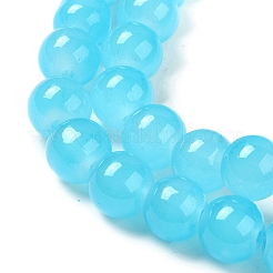 Baking Paint Imitation Jade Glass Round Bead Strands&nbsp;DGLA-Q021-8mm-06