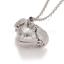 Alloy Multi Picture Photo Heart Locket Pendant Necklace for Women&nbsp;NJEW-M191-02P