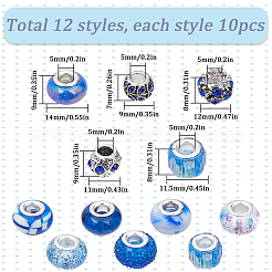 120Pcs 12 Styles Resin European Beads&nbsp;FIND-SC0010-24B