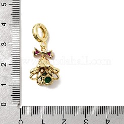 Brass Micro Pave Cubic Zirconia European Dangle Charms&nbsp;KK-L258-07G-02
