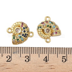 Brass Micro Pave Cubic Zirconia Conch Connector Charms&nbsp;KK-P325-04G