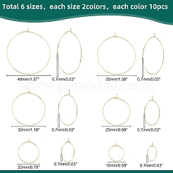 304 Stainless Steel Hoop Earring Findings&nbsp;STAS-UN0004-60