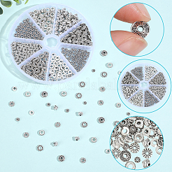 400Pcs 8 Styles Tibetan Metal Beads&nbsp;TIBE-PA0001-18