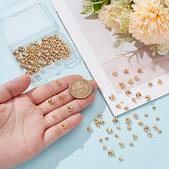 150Pcs 3 Sizes Brass Crimp Beads Covers&nbsp;KK-UN0003-82