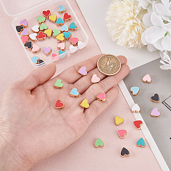 50Pcs 10 Colors Alloy Enamel Beads&nbsp;ENAM-HY0001-51