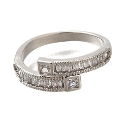 Brass Micro Pave Clear Cubic Zirconia Adjustable Finger Rings&nbsp;RJEW-D079-05P-RS