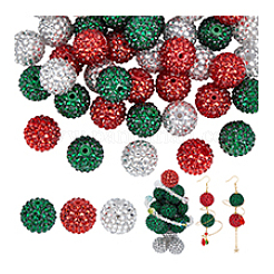 45Pcs 3 Colors Transparent Resin Rhinestone Graduated Beads&nbsp;RESI-PH0002-35