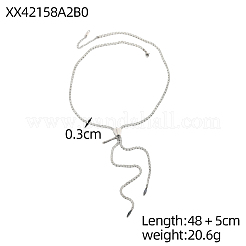 Square 304 Stainless Steel Y-shaped Necklaces for Women&nbsp;STAS-OY013-91P