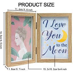 Word I Love You To The Moon Wood Picture Frames Box&nbsp;AJEW-FG0004-02C