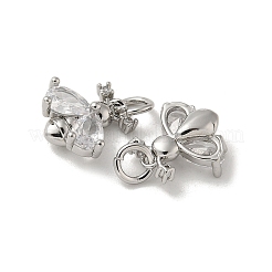 Brass Micro Pave Cubic Zirconia Pendents&nbsp;KK-R210-14P