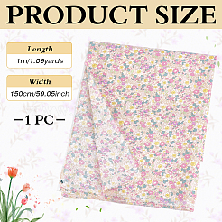 Flower Printed Cotton Fabric for Garments & Crafts&nbsp;DIY-WH0622-781F
