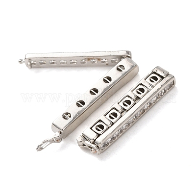 Brass Micro Pave Clear Cubic Zirconia Twister Clasps&nbsp;KK-K422-16P-1