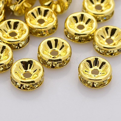 Brass Rhinestone Spacer Beads&nbsp;RB-A014-Z8mm-13G-1