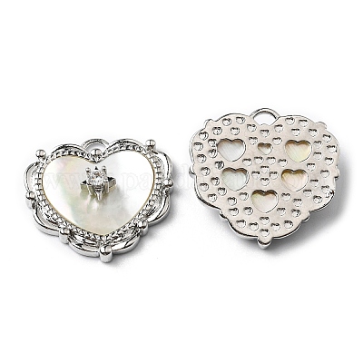 Brass Cubic Zirconia Pendants&nbsp;KK-K334-02P-1