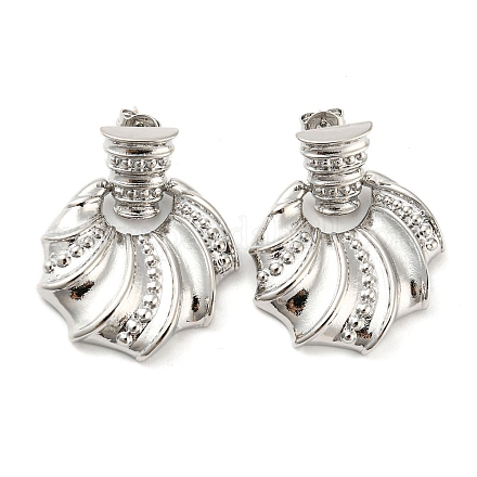 Brass Dangle Stud Earrings EJEW-C066-15P-1