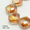 Electroplate Glass Beads Strands, Half Plated, Faceted, Square, Dark Orange, 15x15x8mm, Hole: 1mm