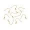 925 Sterling Silver Earring Hooks, Ear Wire, Real 24K Gold Plated, 14.5mm, Hole: 1.6mm, Pin: 0.6mm