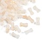 Gradient Color Transparent Acrylic Beads, with Golden Foil, Bone, Floral White, 15x7x6.5mm, Hole: 2.5mm, about: 1470pcs/500g